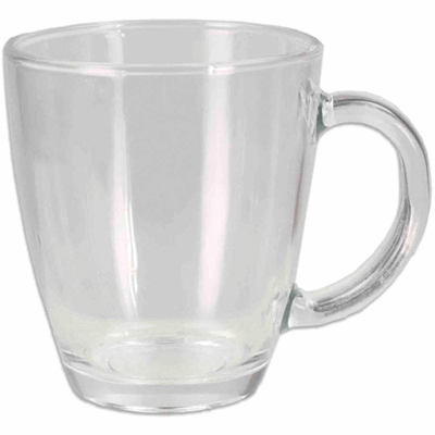 12oz Clear Glass Coffee Mug