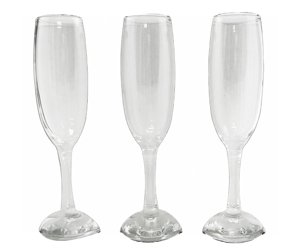 3pc 7.5oz Champagne Flutes