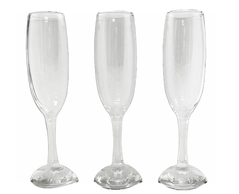 3pc 7.5oz Champagne Flutes