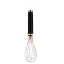 Black and silver stainless steel utility whisk with ABS handle