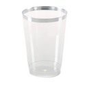 Disposable Clear Cup with Metallic Silver Trim