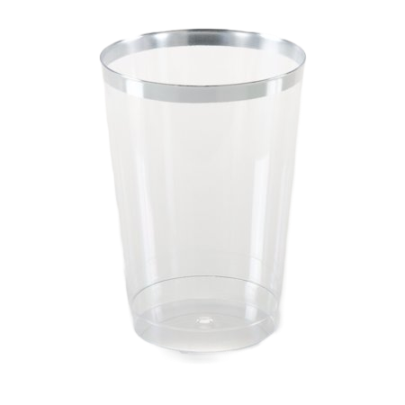 Laura Ashley 9 Oz Clear Plastic • Silver Plastic Cups | 20 Cups