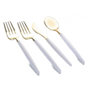 White/Gold Cutlery Combo Set 32pk