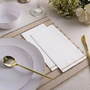 Guest Napkins White With Gold Trim