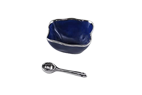 Porcelain Blue Bowl and Spoon Set