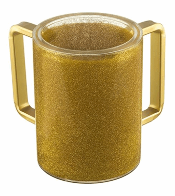 Acrylic Clear Wash Cup with Gold Glitter