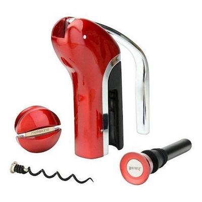 Vertical Corkscrew in Red with Foil Cutter and Extra Spiral