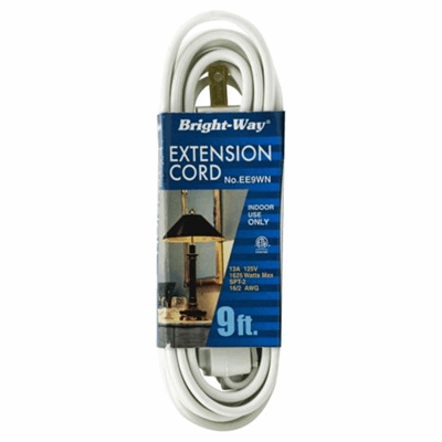 9 ft White Extension Cord