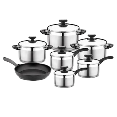 18/10 Tri-Ply Stainless Steel Cookware Set (Induction Compatible)