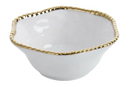 Ceramic Gold and White Bowl 4"