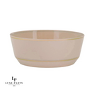 Elegant beige ceramic bowl with subtle gold rim detailing. Perfect for serving soups, salads, or side dishes with a minimalist and modern aesthetic.