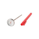 Taylor analog meat thermometer with a 1-inch dial and red pocket sleeve clip, displayed on a white background.