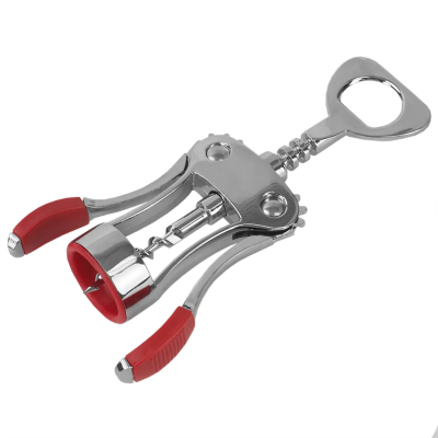 Zink Corkscrew with Red Handles