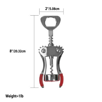 Zink Corkscrew with Red Handles