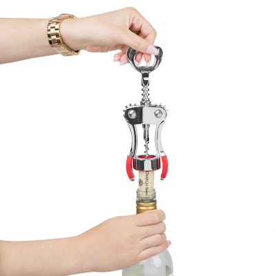 Zink Corkscrew with Red Handles