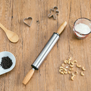 Wood Rolling Pin with Stainless Steel Cover