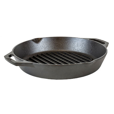 12" Cast Iron Dual Handle Grill Pan