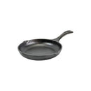 8-inch black cast iron skillet from the Lodge Chef Collection with ergonomic handle and pour spouts on a white background.