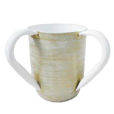 Ceramic Wash Cup White/Green