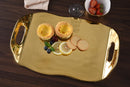 Porcelain Gold Tray With Handles (Challah Tray)