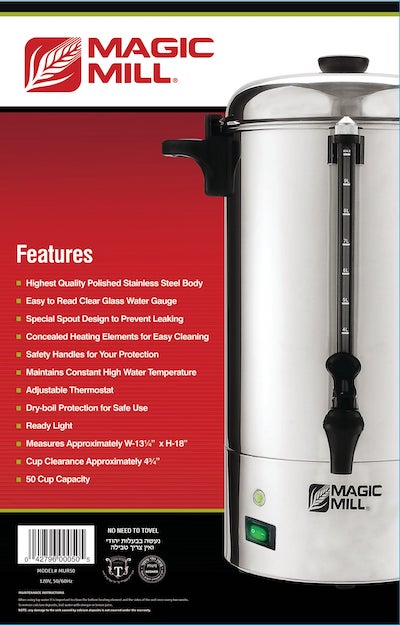 Stainless Steel 50 Cup Hot Water Urn