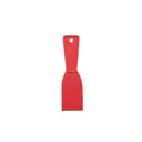 A small, hand-held red plastic tool with a flexible, wide blade and a hole in the handle for hanging.