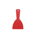 A small, hand-held red plastic tool with a flexible, wide blade and a hole in the handle for hanging.