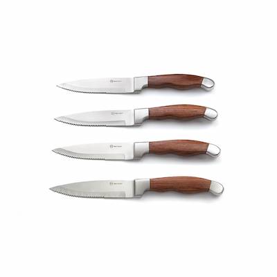 Steakhouse Rosewood and Stainless Steel Knife Set of 4