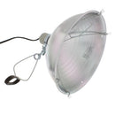 A durable aluminum brooder lamp featuring a built-in clamp and hanging hook for versatile use. Includes a 6-foot cord and supports up to a 250-watt bulb. Ideal for poultry brooders, workshops, garages, and outdoor heating applications.