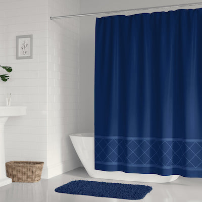 Radiance Fabric Shower Curtain Navy