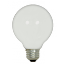 A single, white frosted globe light bulb with a standard screw-in base.