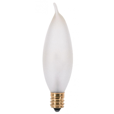 Chandelier 15W Frosted Flame Tip Canderlabra Base Bulb