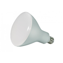 A white Satco Ditto brand LED flood light bulb, BR40 shape, providing a warm white light (3000K) equivalent to a 75W incandescent, emitting 1230 lumens, and is dimmable with a standard medium base.