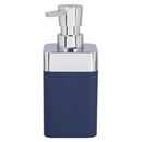 Home Basics Skylar 10 oz. ABS plastic soap or lotion dispenser in a sleek navy blue color with a polished chrome pump mechanism.