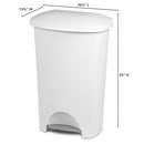 11 Gal Step On Trash Bin White