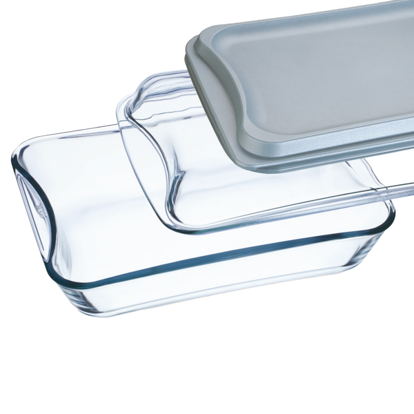 Simax Rectangular Glass Roaster with Glass and Plastic Lid.