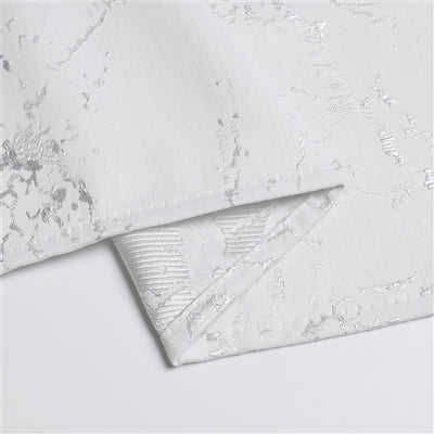 54"x72" Jacquard Tablecloth White/Silver Marble