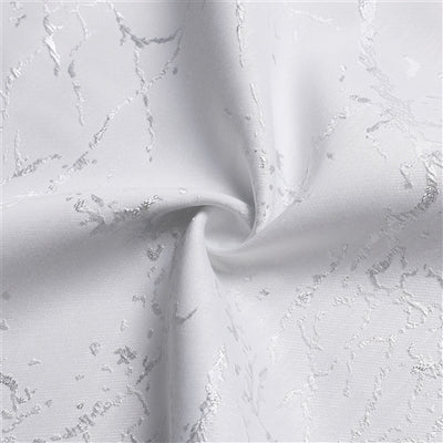 54"x72" Jacquard Tablecloth White/Silver Marble