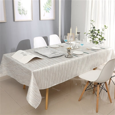 60"x90" Jacquard White/Silver Tablecloth