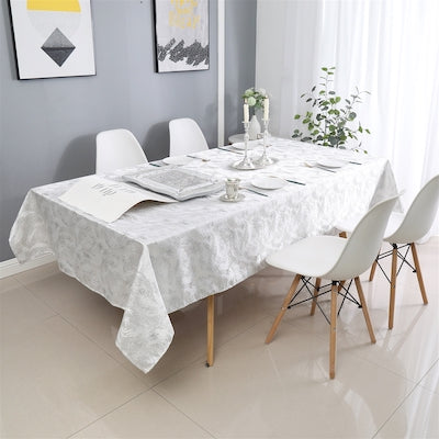 70"x120" Jacquard Tablecloth White