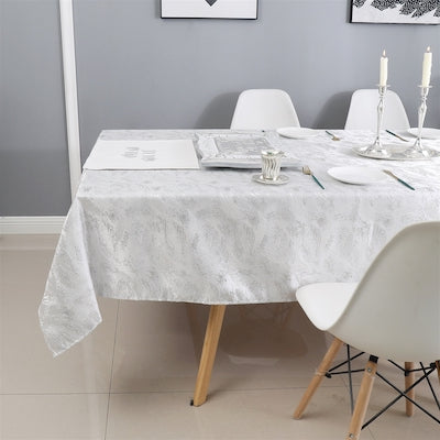 70"x144" Jacquard Tablecloth White