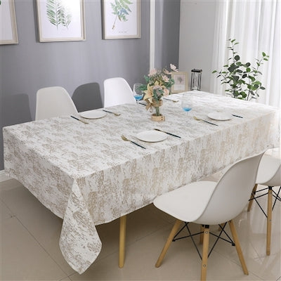 70"x108" Jacquard Tablecloth Gold Mosaic Print