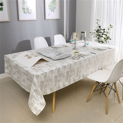Velvet Gold Mosaic Jacquard Tablecloth 70"x144"
