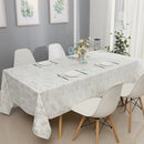 70"x120" Tablecloth- Jacquard, Silver Mosaic Marble