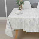 70"x120" Tablecloth- Jacquard, Silver Mosaic Marble