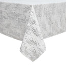 70"x120" Tablecloth- Jacquard, Silver Mosaic Marble
