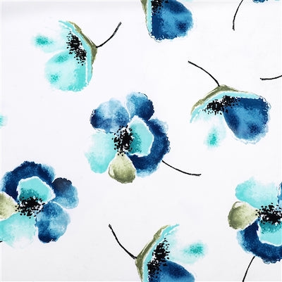 Blue Floral Poly Tablecloth 60" X 90"