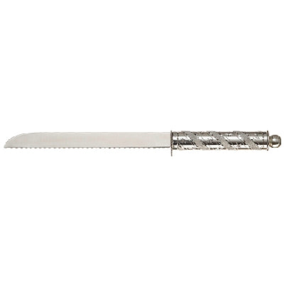 Challah Knife: Aluminum Swirl Design Handle