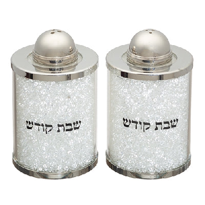 Crystal Salt And Pepper Set With White Stone