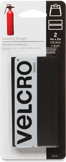 Velcro Heavy Duty 4"x2" 2 Strips Black
